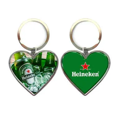 Promotional Metal Heart ShapedDouble Face Keychain 45x90 mm