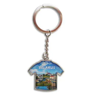 City Themed Metal T-Shirt Shaped Keychain 34x92 mm