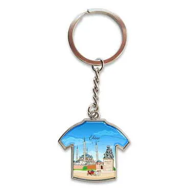 City Themed Metal T-Shirt Shaped Keychain 34x92 mm - Standart - 3