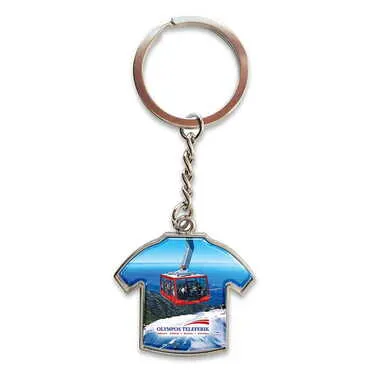 Cable Card Themed Metal T-Shirt Shaped Keychain 34x92 mm
