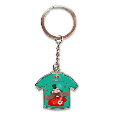 Theme Park Themed Metal T-Shirt Shaped Keychain 34x92 mm
