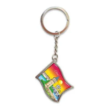 City Themed Metal Flag Shaped Keychain 40x105 mm - Standart - 3