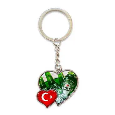 Promotional Metal Double Heart Shaped Keychain 40x94 mm - Standart - 2
