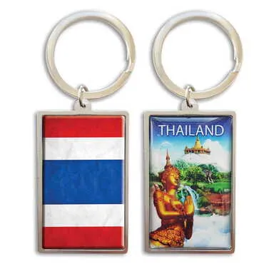City Themed Metal Big Rectangle Keychain 32x88 mm