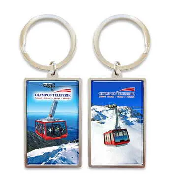 Cable Card Themed Metal Big Rectangle Keychain 32x88 mm