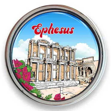 Museum Themed Collectible Souvenir Metal Round Pin 18 mm