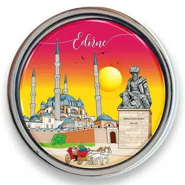 City Themed Collectible Souvenir Metal Round Pin 18 mm
