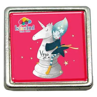 Theme Park Themed Collectible Souvenir Metal Square Pin 18x18 mm