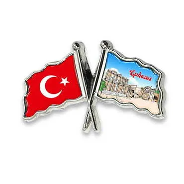 Museum Themed Customised Souvenir Metal Double Flag Pin