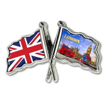 City Themed Customised Souvenir Metal Double Flag Pin - Standart - 2