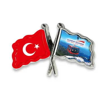 Cable Card Themed Customised Souvenir Metal Double Flag Pin