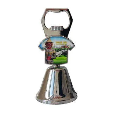 Customazible Collectible Souvenir Double Face Metal Bell With Opener 44x94 mm