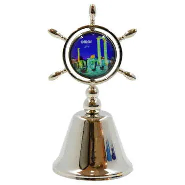 Didim Themed Collectible Souvenir Double Face Metal Spinner Rudder Bell 44x92 mm