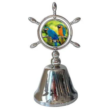 Zoo Themed Collectible Souvenir Double Face Metal Spinner Rudder Bell 44x92 mm
