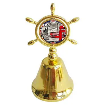 Toptan Şehre Özel Myros Metal Altın Renk Dümen Çan - Standart - 2