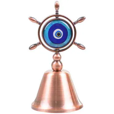 Kekova Themed Collectible Souvenir Double Face Metal Spinner Rudder Bell - Bronze Color - Standart - 2