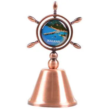 City Themed Collectible Souvenir Double Face Metal Spinner Rudder Bell - Bronze Color