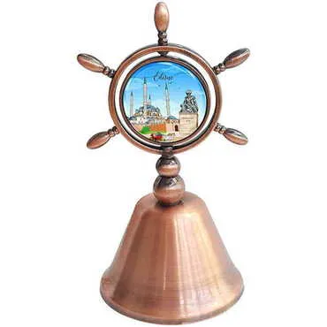 City Themed Collectible Souvenir Double Face Metal Spinner Rudder Bell - Bronze Color - Standart - 2