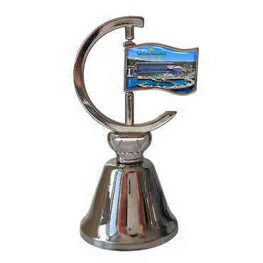 Hotel Themed Collectible Souvenir Double Face Metal Spinner Flag Bell 44x96 mm