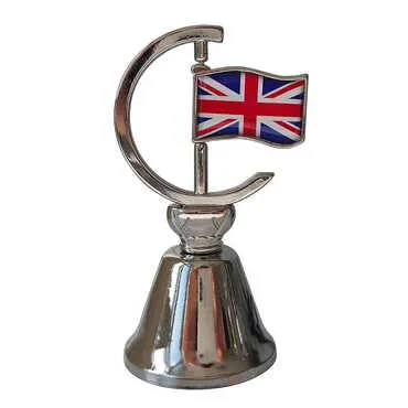 Customazible Collectible Souvenir Double Face Metal Spinner Flag Bell 44x96 mm