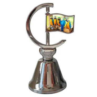 Zoo Themed Collectible Souvenir Double Face Metal Spinner Flag Bell 44x96 mm