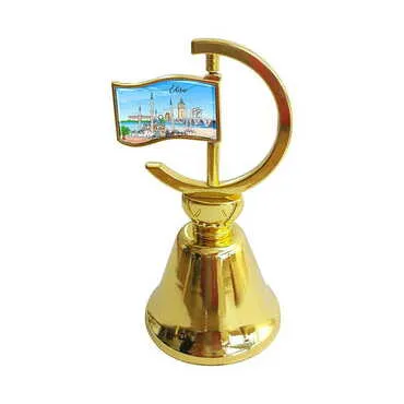Toptan Edirne Temalı Myros Metal Altın Renk Bayrak Çan - Standart