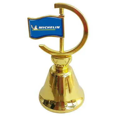 Promotional Collectible Souvenir Double Face Metal Spinner Flag Bell - Golden Color - Standart - 2