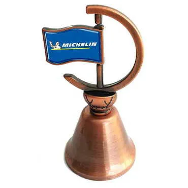 Promotional Collectible Souvenir Double Face Metal Spinner Flag Bell - Bronze Color - Standart - 2