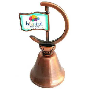 Toptan Tema Park Temalı Myros Metal Bronz Renk Bayrak Çan