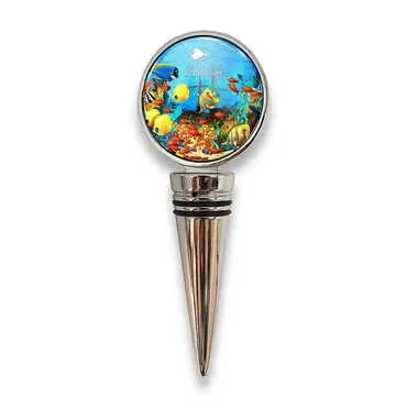 Aquapark Themed Metal Wine Bottle Stopper 45x115x20 mm