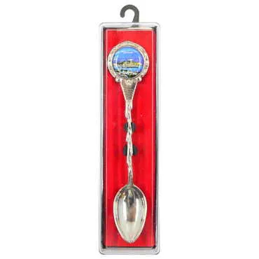 Bodrum Themed Collectible Souvenir Metal Tea Spon With Giftbox 25x130 mm - Standart