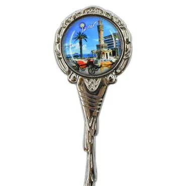 Toptan İzmir Temalı Myros Metal Hatıra Kaşık 25x130 mm - 2