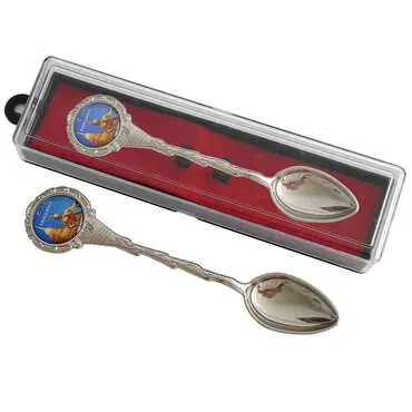 City Themed Collectible Souvenir Metal Tea Spon With Giftbox 25x130 mm