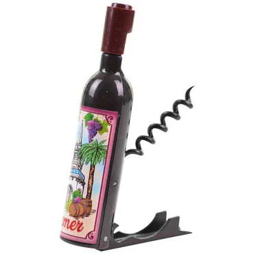 City Themed Bottle Shaped Metal Wine Bottle Corkscrew Opener-Magnetic 115x25x25 mm - Standart - 2