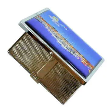 Toptan Alaçatı Bölgesi Temalı Myros Metal Büyük Sigara Tabakası 103x80x11 mm - 2