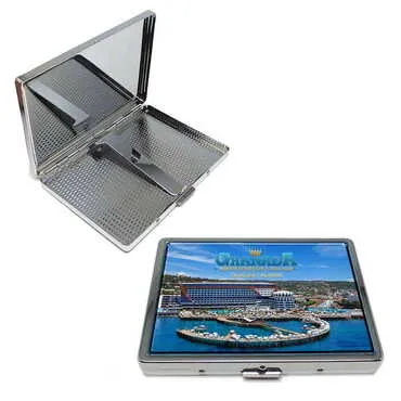 Hotel Themed Metal Cigarette Case 103x80x11 mm - Standart
