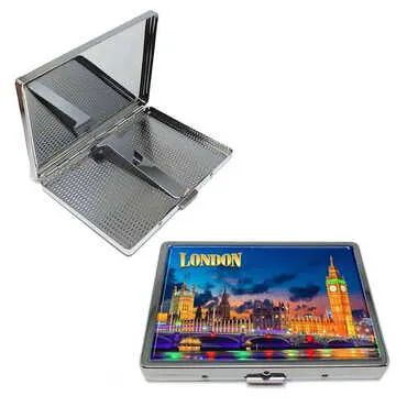 City Themed Metal Cigarette Case 103x80x11 mm - Standart - 2
