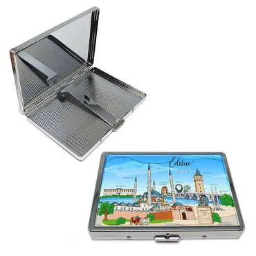 City Themed Metal Cigarette Case 103x80x11 mm - Standart - 3