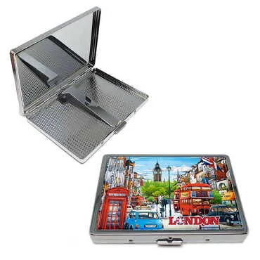 London Themed Metal Cigarette Case 87x76x11 mm - Standart - 2