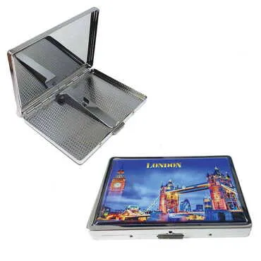 Toptan Şehre Özel Myros Metal Küçük Sigara Tabakası 87x76x11 mm