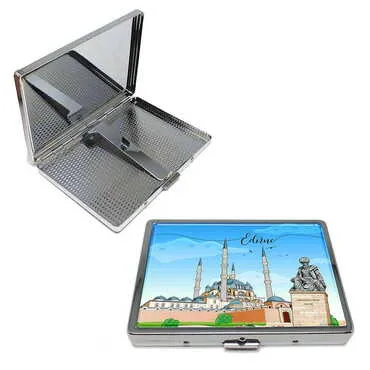 City Themed Metal Cigarette Case 87x76x11 mm - Standart - 3