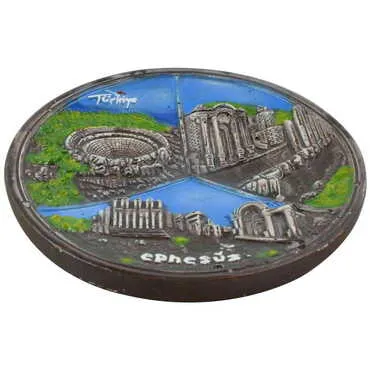 Ephesus Themed Plaster Raised Cottage Wall Plate 15 Cm - 2