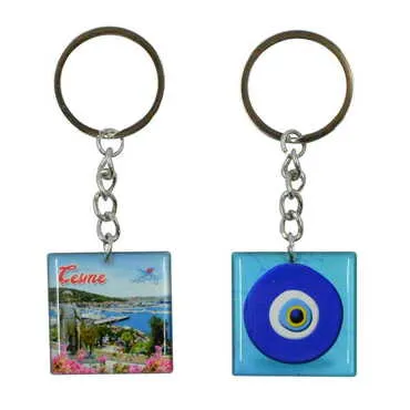 Toptan Çeşme Temalı Myros Çift Taraflı Anahtarlık - Standart - 2