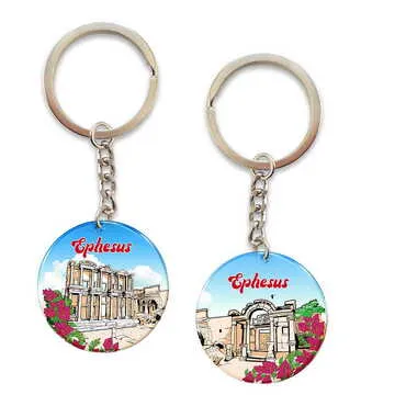 Museum Themed Double Face Printed Epoxy Keychain