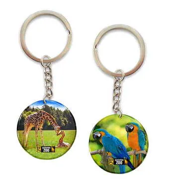 Zoo Themed Double Face Printed Epoxy Keychain