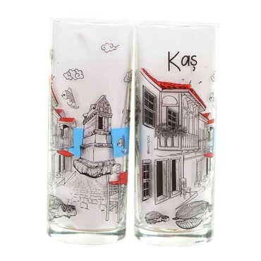 Toptan Kaş Bölgesi Temalı Myros Baskılı Rakı Bardağı - Standart - 2