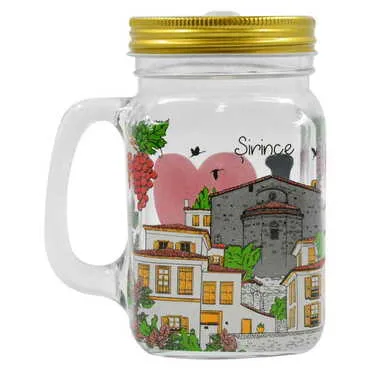 Şirince Themed Customised 350 Cc Glass Mason Jar - Standart - 3