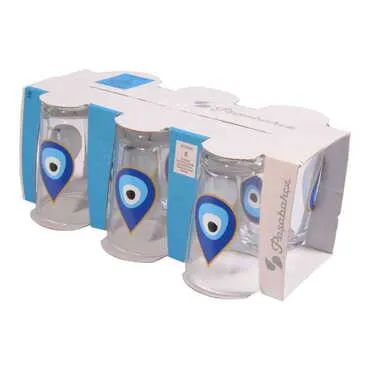 Evil Eye Themed Printed Water Glass Set of 6 Pcs