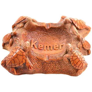 Kemer Themed Six Baby Turtles Plaster Raised Cottage Ashtray - Standart - 2