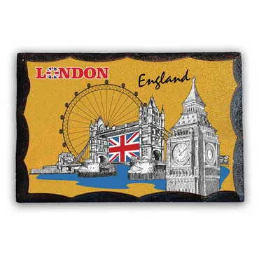 London Themed Printed Wooden Desktop Decor 45x65 mm